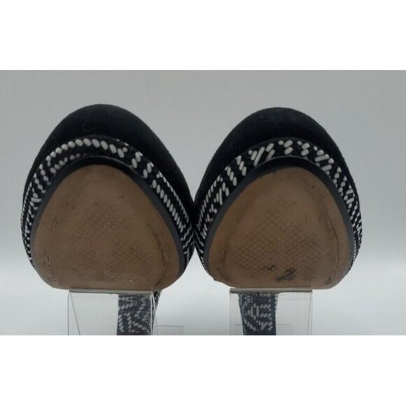 Linea Raffaella Black Suede Geo Designed Heels Pump VERA GOMMA SZ 39.5/8.5 Italy - Picture 8 of 14